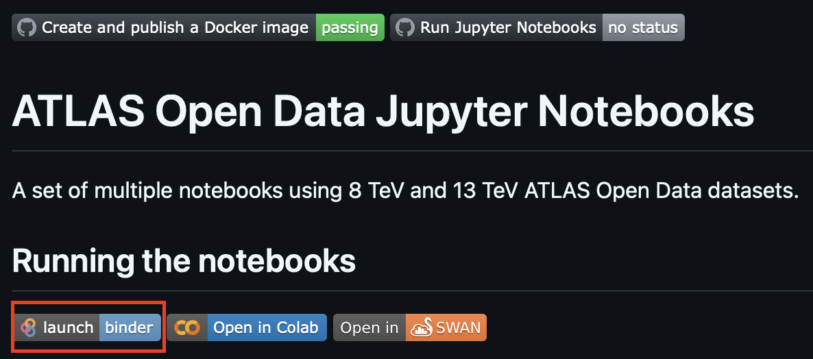 Launching the repository in MyBinder