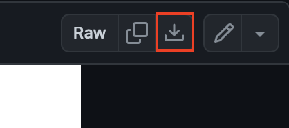 donwload raw file button in github